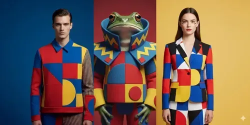 Cool Bauhaus Fashion Portrait Photos generated by gemini-image