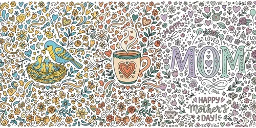 Mothers Day Doodle Art Creators generated by gemini-image