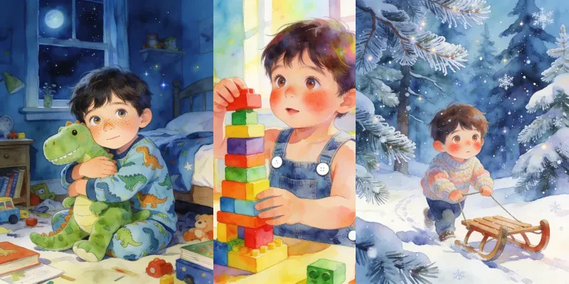 Boy Toys Storybook Illustration Art generated by undefined