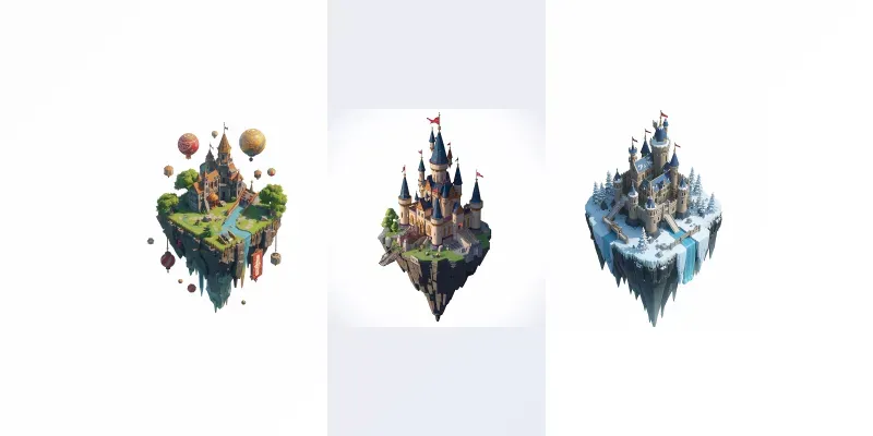 Aaa 3D Isometric Floating Islands generated by undefined