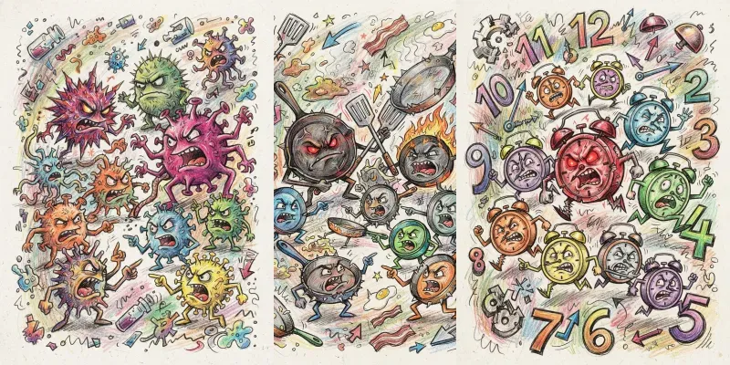 Aggressive Cute Doodles Handdrawn Art