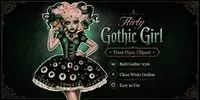 Flirty Gothic Tattoo Girl Clipart midjourney prompt mini thumbnail