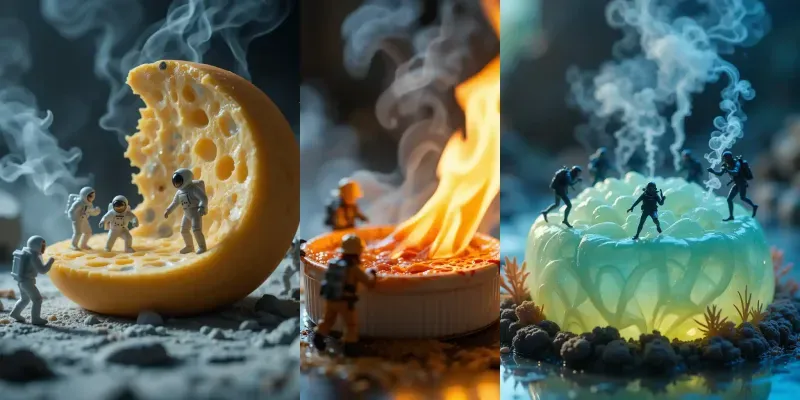 Mini Workers In Whimsical Food Worlds generated by undefined