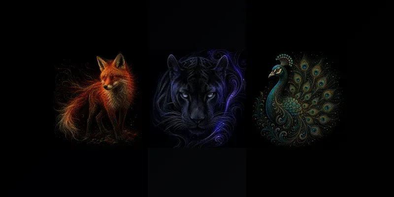 Luminous Dotwork Wildlife Art generated by undefined