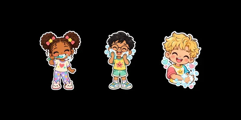 Cute Kids Selfcare Stickers