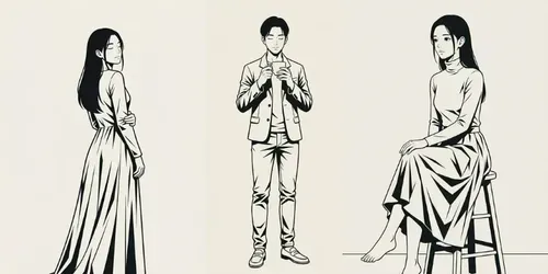 Contemporary Minimal Anime Linework generated by gemini-image