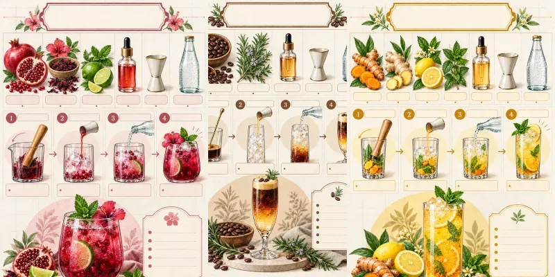 Botanical Recipe Infographic Templates