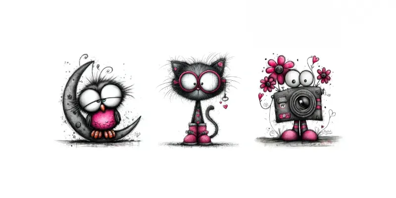 Magenta Gray Clipart Illustrations generated by undefined