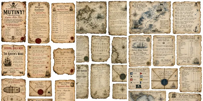 Pirate Treasure Ephemera Sheets generated by undefined
