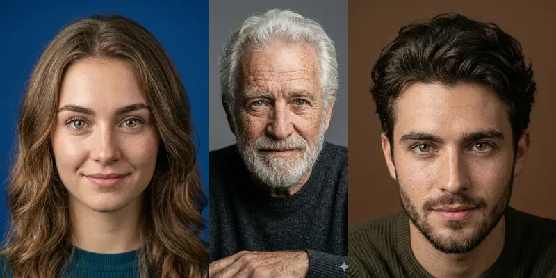 Photorealistic Solid Background Portraits generated by undefined