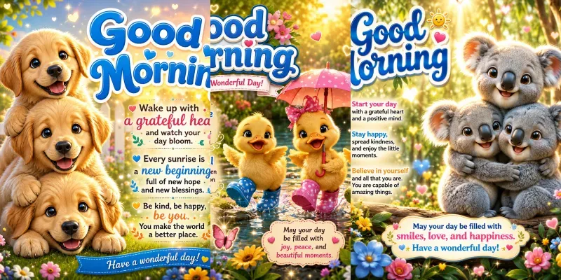 Cute Morning Animal Quote Posters generated by undefined