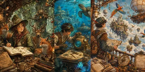 Whimsical Worlds Anthologies generated by chatgpt-image