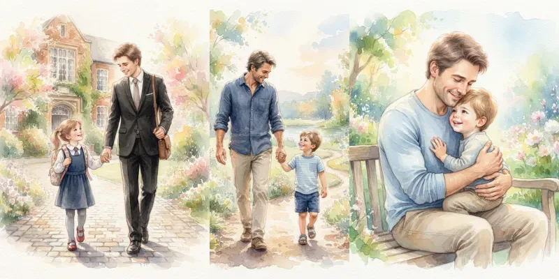 Handpainted Fatherhood Moments generated by undefined