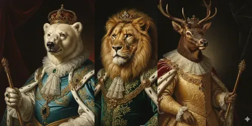 Royal Animal Oil Portraits generated by gemini-image