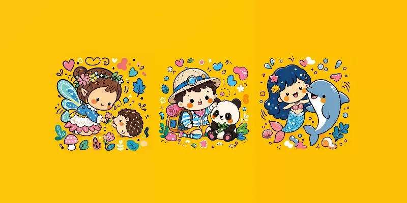 Cute Kawaii Doodle Characters generated by undefined