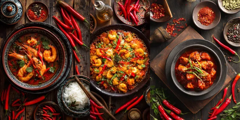 Fiery Topdown Chili Dish Posters generated by undefined