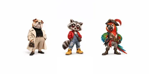 Quirky 3D Animal Characters generated by chatgpt-image