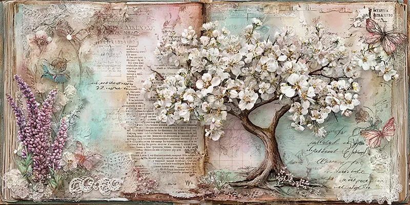 Soft Spring Art Junk Journal Ephemera generated by undefined