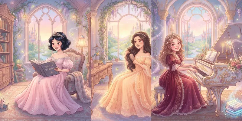Dreamy Princess Fairytale Scenes generated by undefined