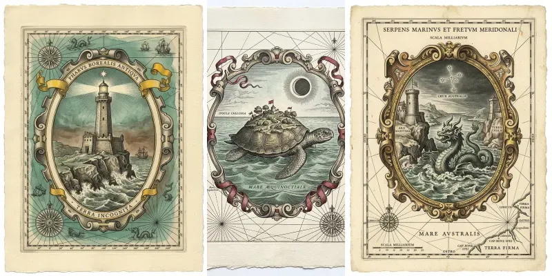 Vintage Nautical Chart Art Prints