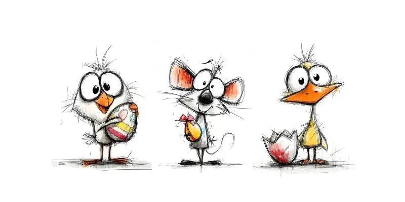 Cute Easter Baby Animals Clipart generated by undefined