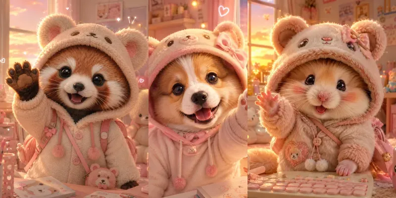 Whimsical Kawaii Cozy Character Portraits generated by undefined