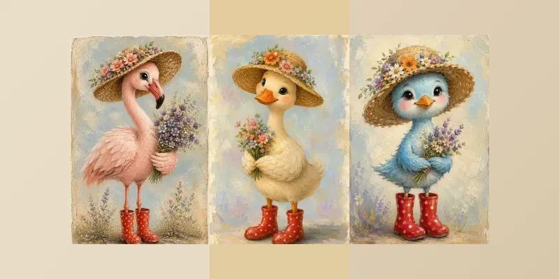 Whimsical Floral Storybook Animals generated by undefined