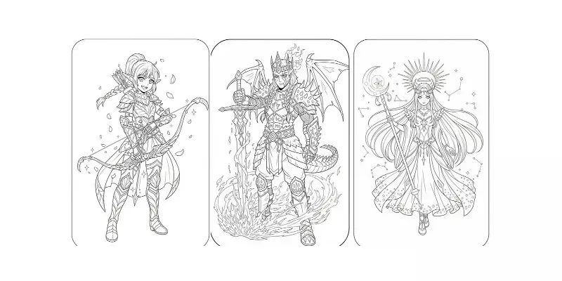 Anime Fantasy Coloring Pages generated by undefined
