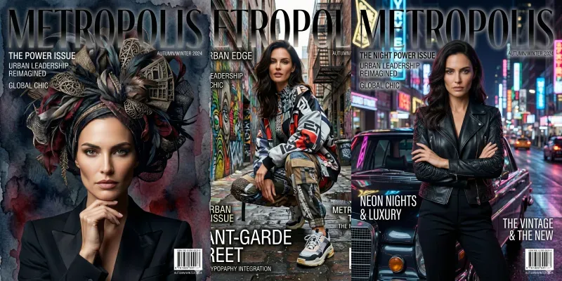 Custom Face Fashion Magazine Covers generated by undefined
