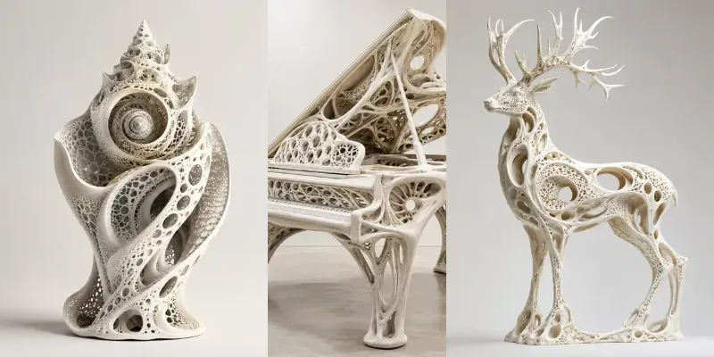 Organic Lattice Sculpture Art generated by undefined