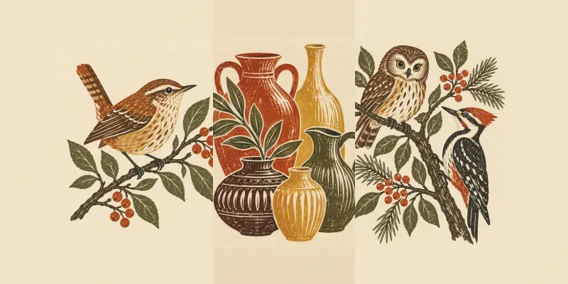 Midcentury Block Print Gallery Sets