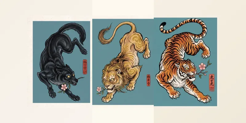 Traditional Japan Animal Paintings generated by undefined