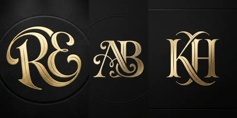 Luxury Metallic Monogram Logos generated by undefined