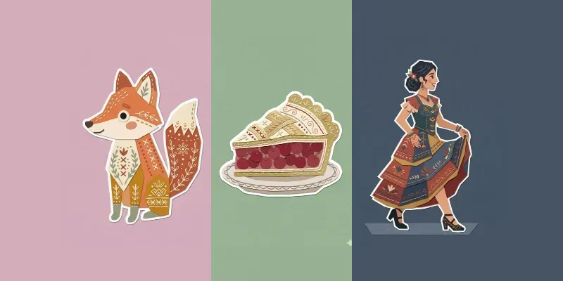 Papercraft Folkart Illustrations generated by undefined