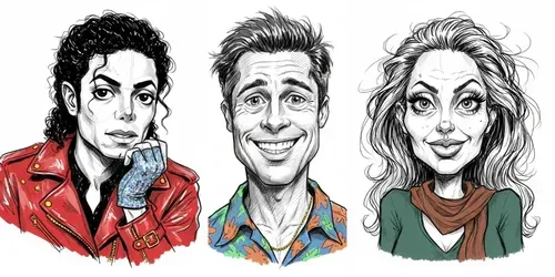 Hyper Expressive Caricature Illustrations generated by gemini-image