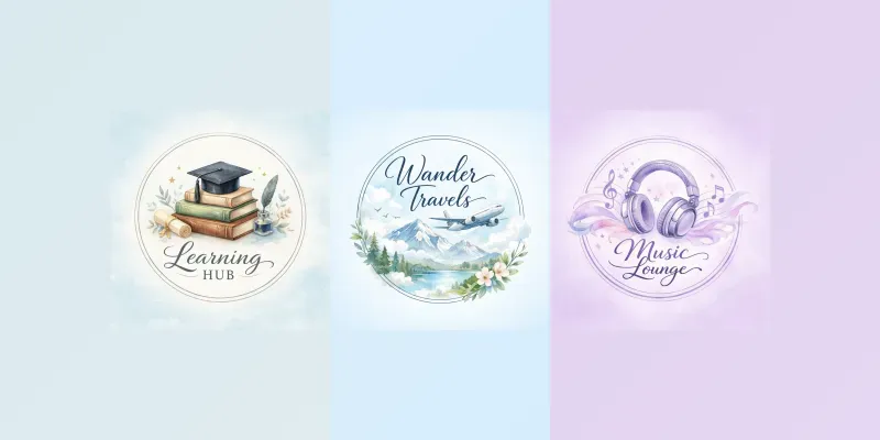 Elegant Watercolor Logo Packs generated by undefined