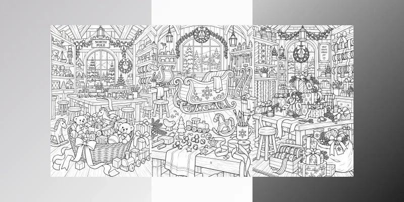 Cozy North Pole Coloring Pages