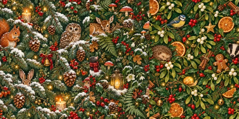 Hidden Creatures Christmas Patterns