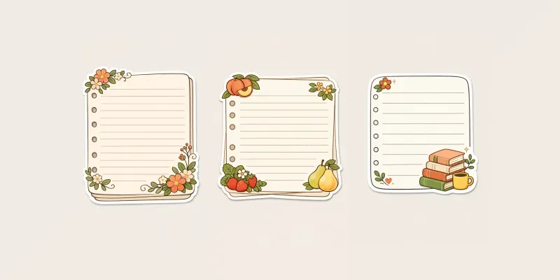 Notebook Page Sticker Designs generated by undefined