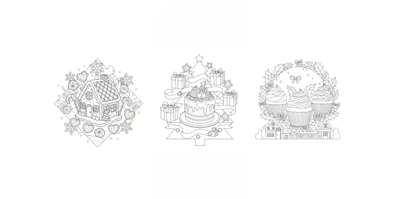 Christmas Treats Coloring Art generated by undefined