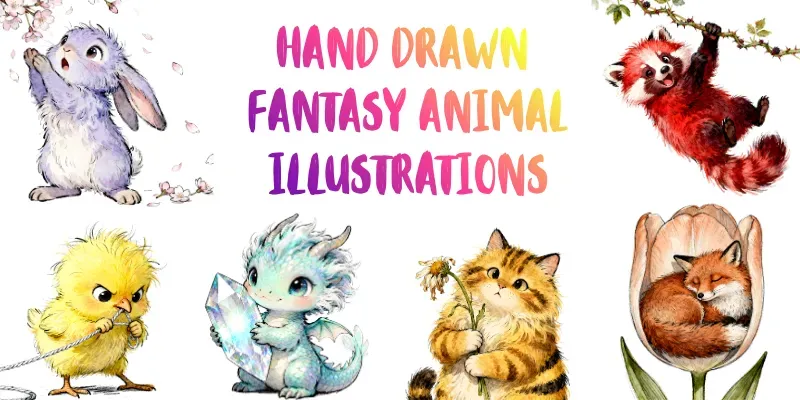 Hand Drawn Fantasy Animal Illustrations generated by undefined
