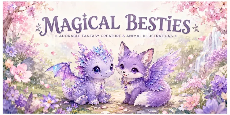 Hand Drawn Fantasy Animal Illustrations generated by undefined