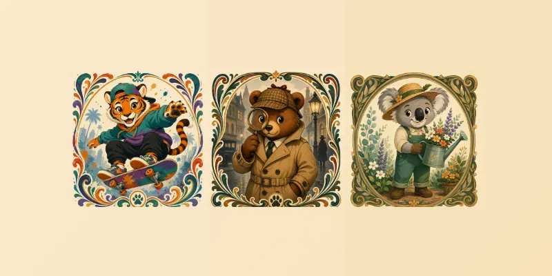 Cute Animal Illustrations generated by undefined