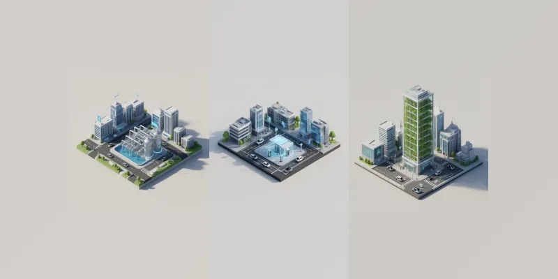 Isometric 3D City Infrastructure Visuals generated by undefined