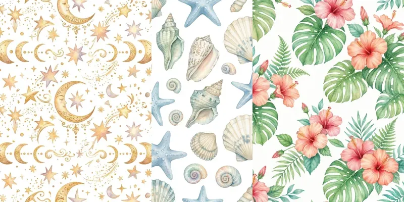 Premium Seamless Watercolor Patterns generated by undefined