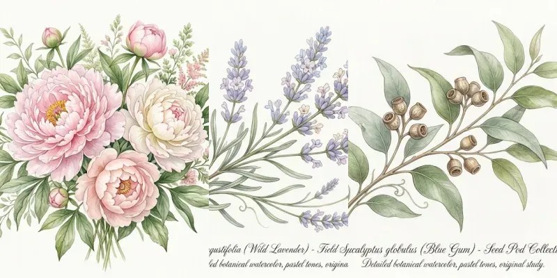 Watercolor Botanical Art generated by undefined