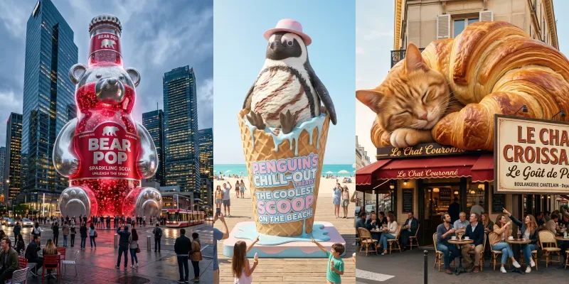 Giant Animal Product Mascot Ads generated by undefined
