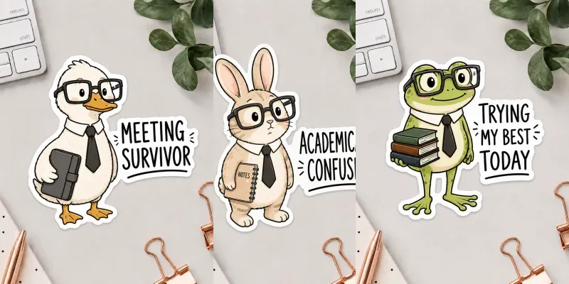 Funny Animal Office Stickers generated by undefined