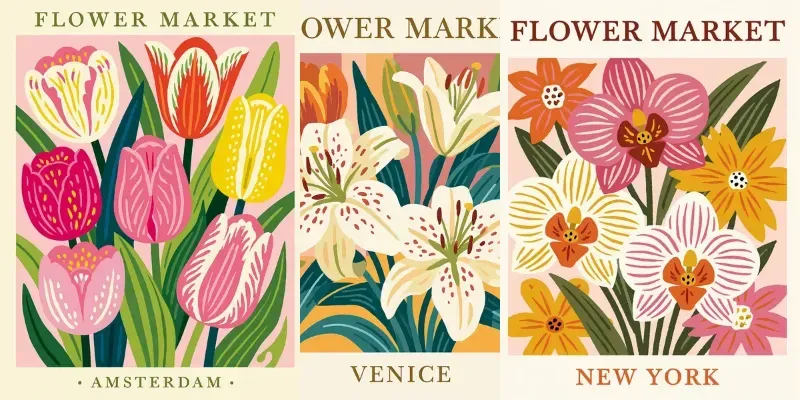 Flower Market Wall Art generated by undefined