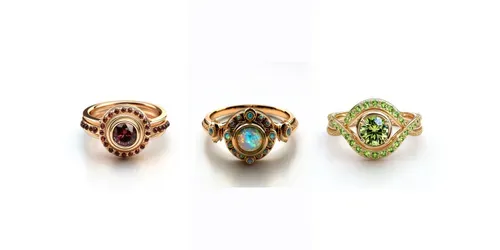 Engagement Rings Made From Birthstones generated by midjourney